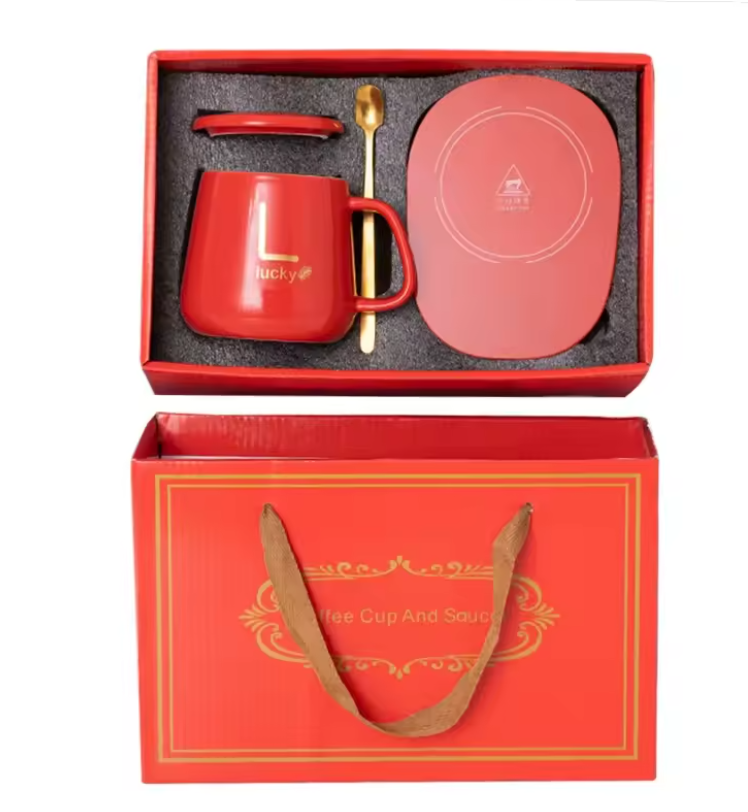 Ceramic Coffee Cup and Saucer Set Deluxe Gift