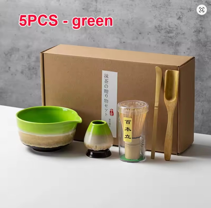 Japanese Matcha Tea Set - 5PCS Green