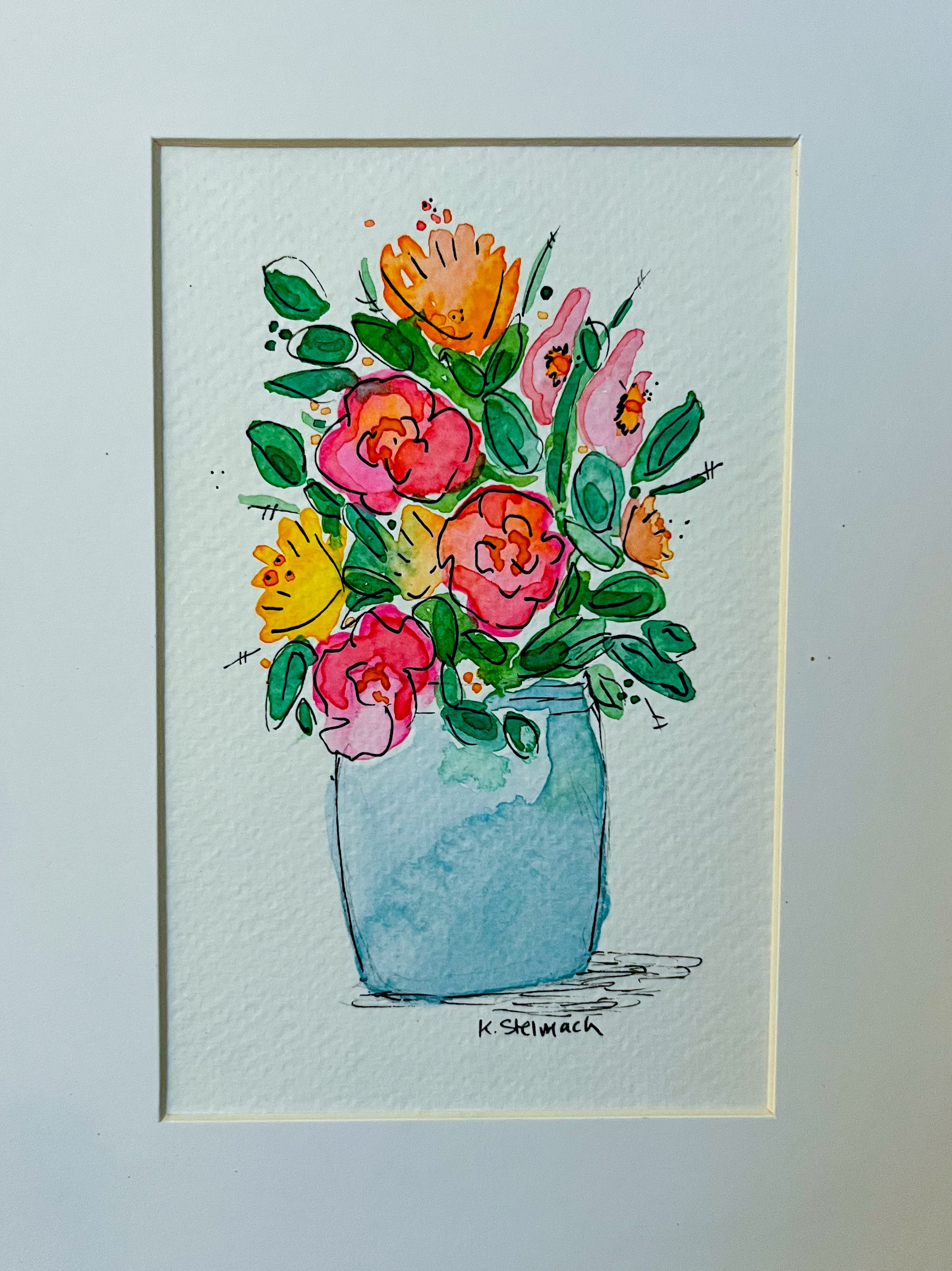 Flowers in Vase -Framed 5x7