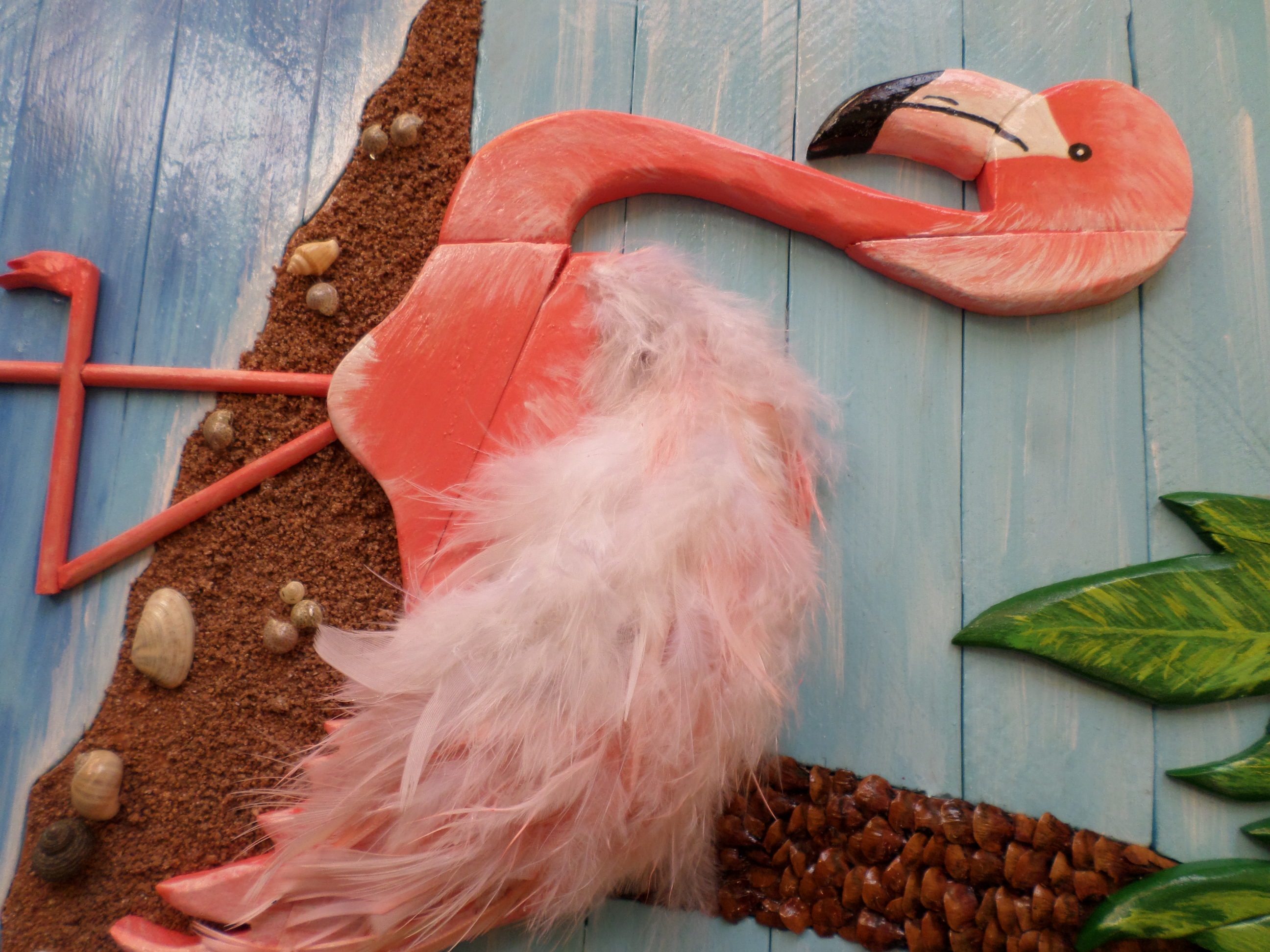 Funky Flamingo Beach Wall Art