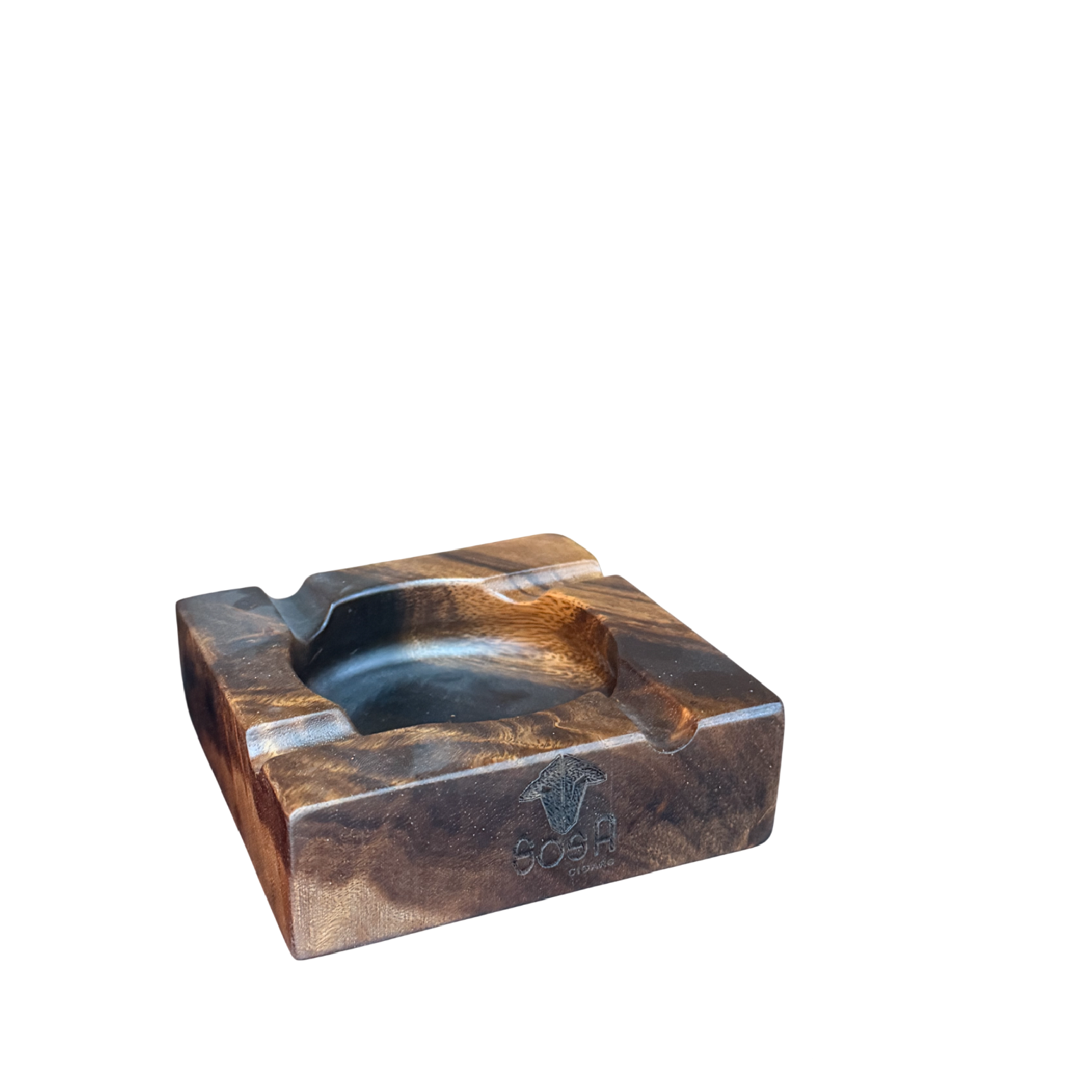 Cenicero madera nogal