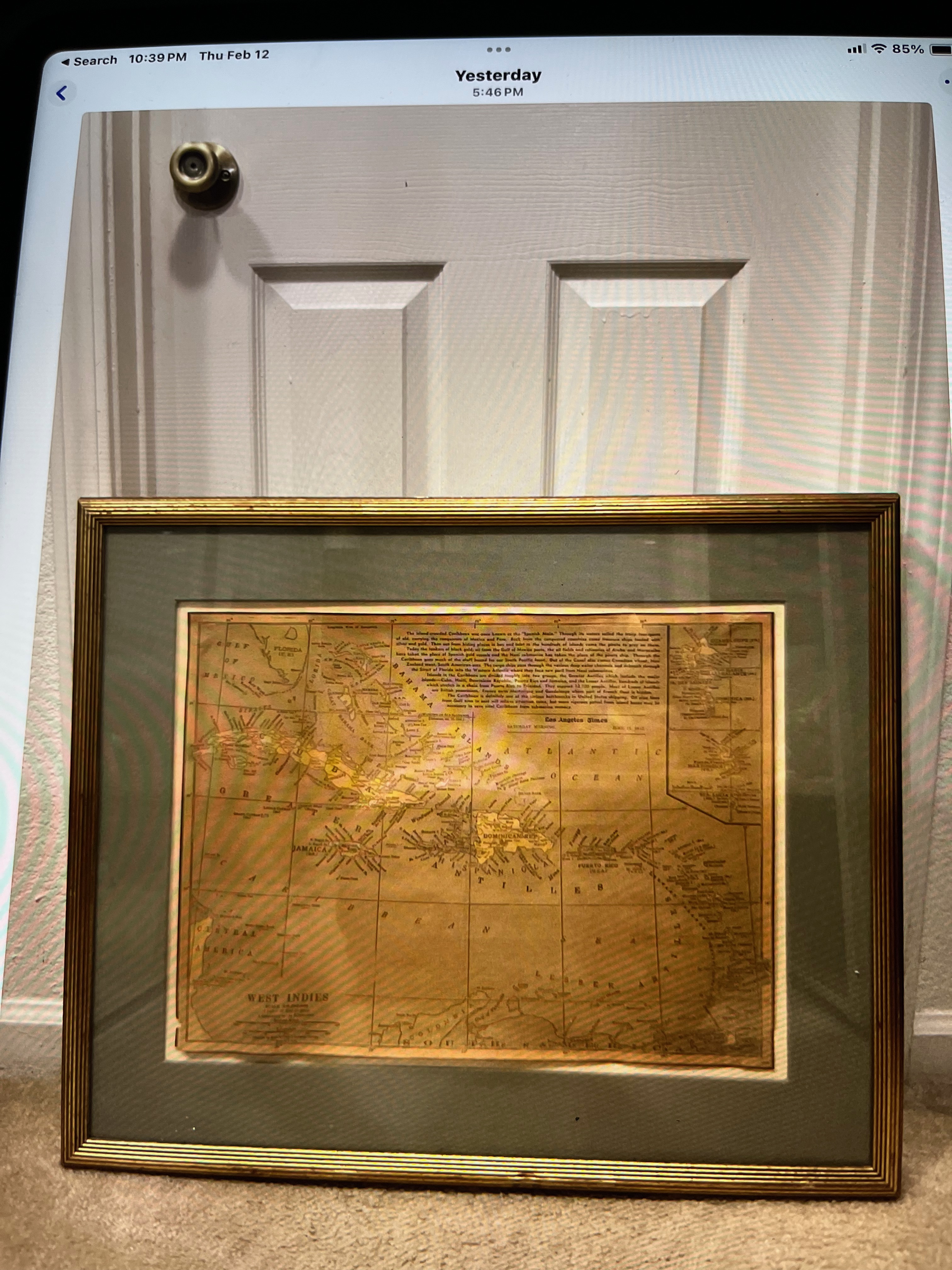 Framed Vintage Nautical Map