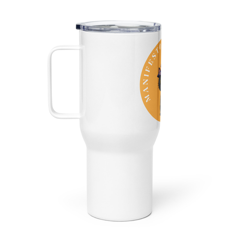 Travel mug with a handle manifesto