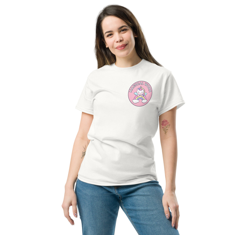 Unisex classic tee magic work unicorn