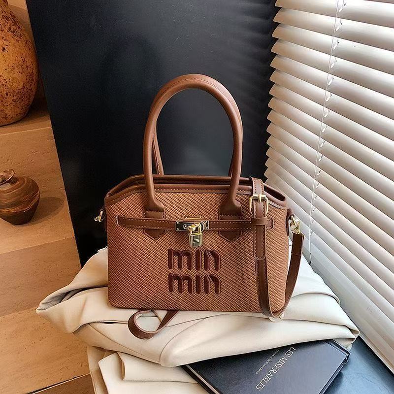 Textured Brown Handbag