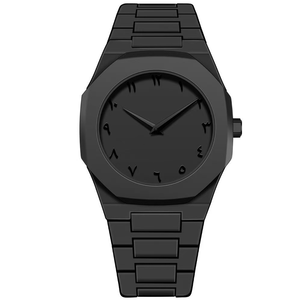 Matte Black Arabic Numeral Watch