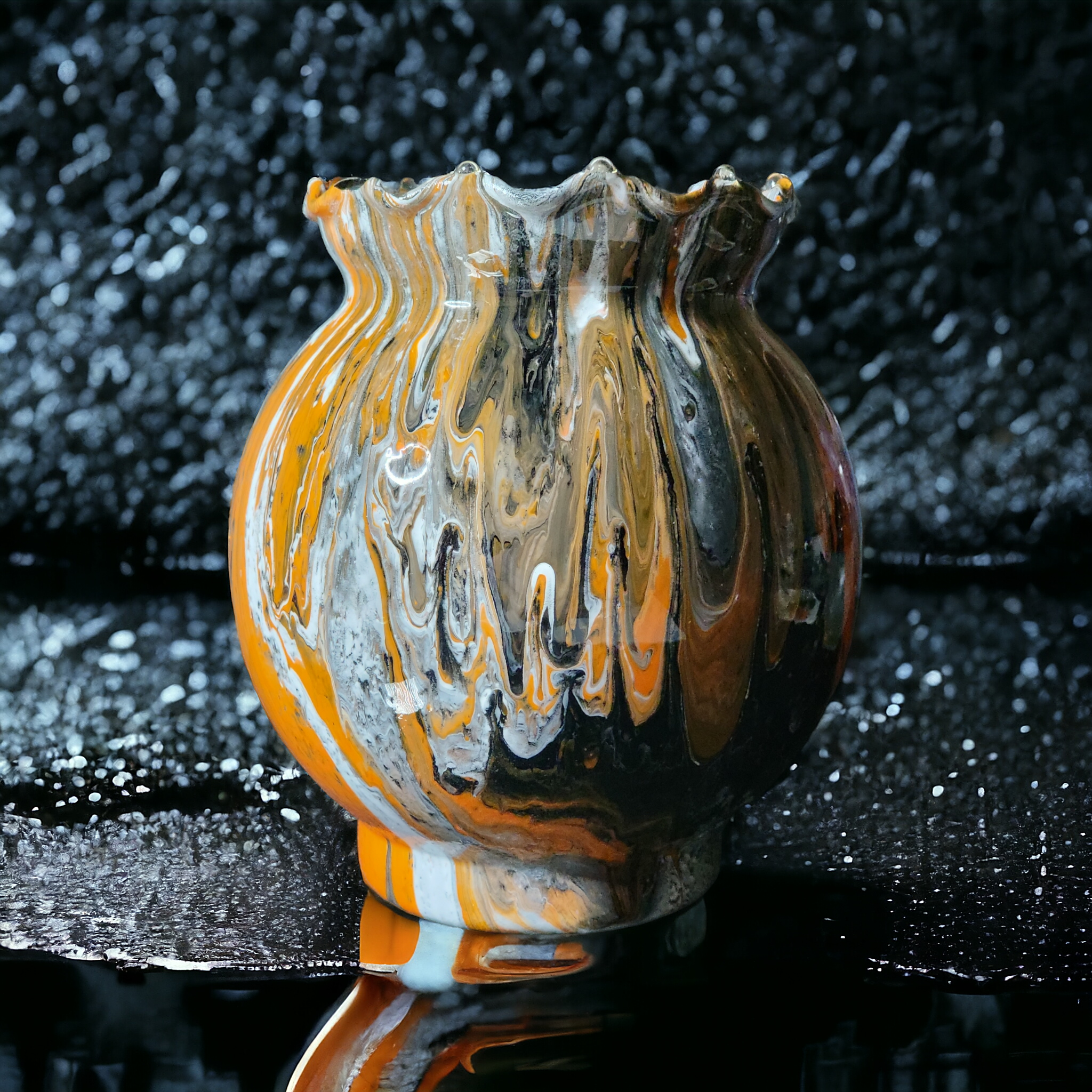 Vibrant Painted Glass Vase