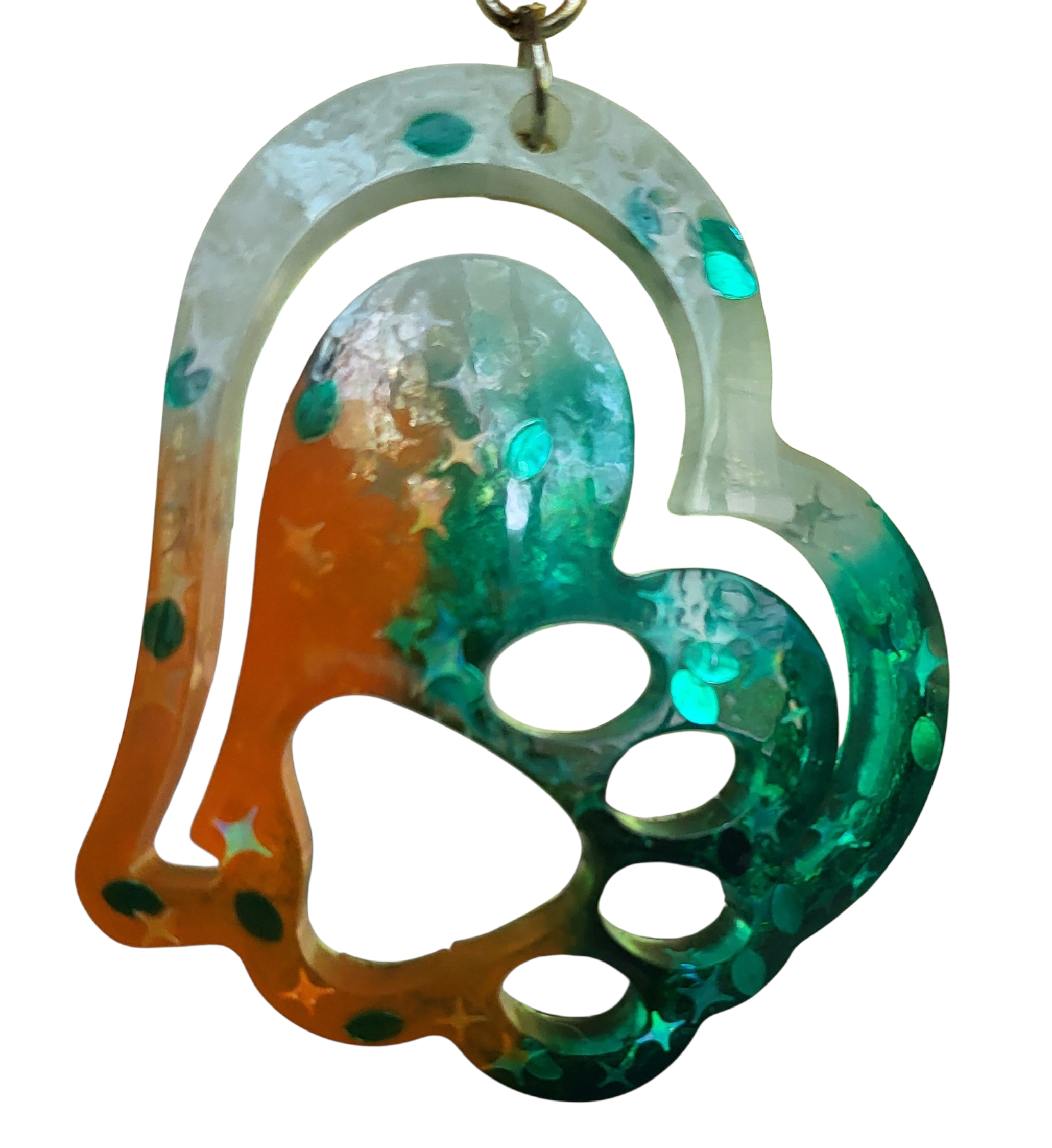 Resin Paw Print Keychain 