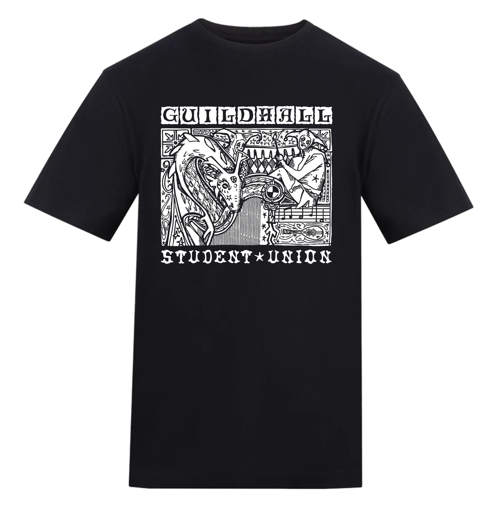 Guildhall SU T-shirt designed by Erin Cook (black)