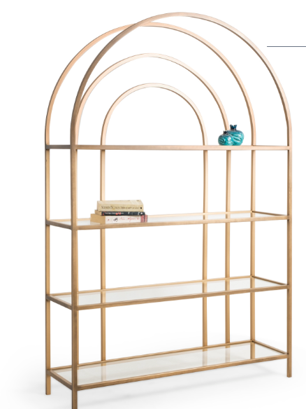 AKS 203 Arch Metal & Glass Bookshelf