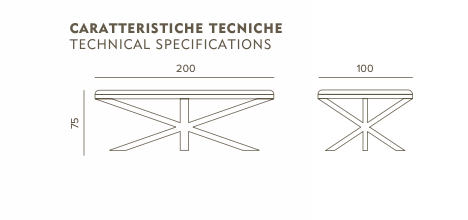 Aluminium table with teak slats top.