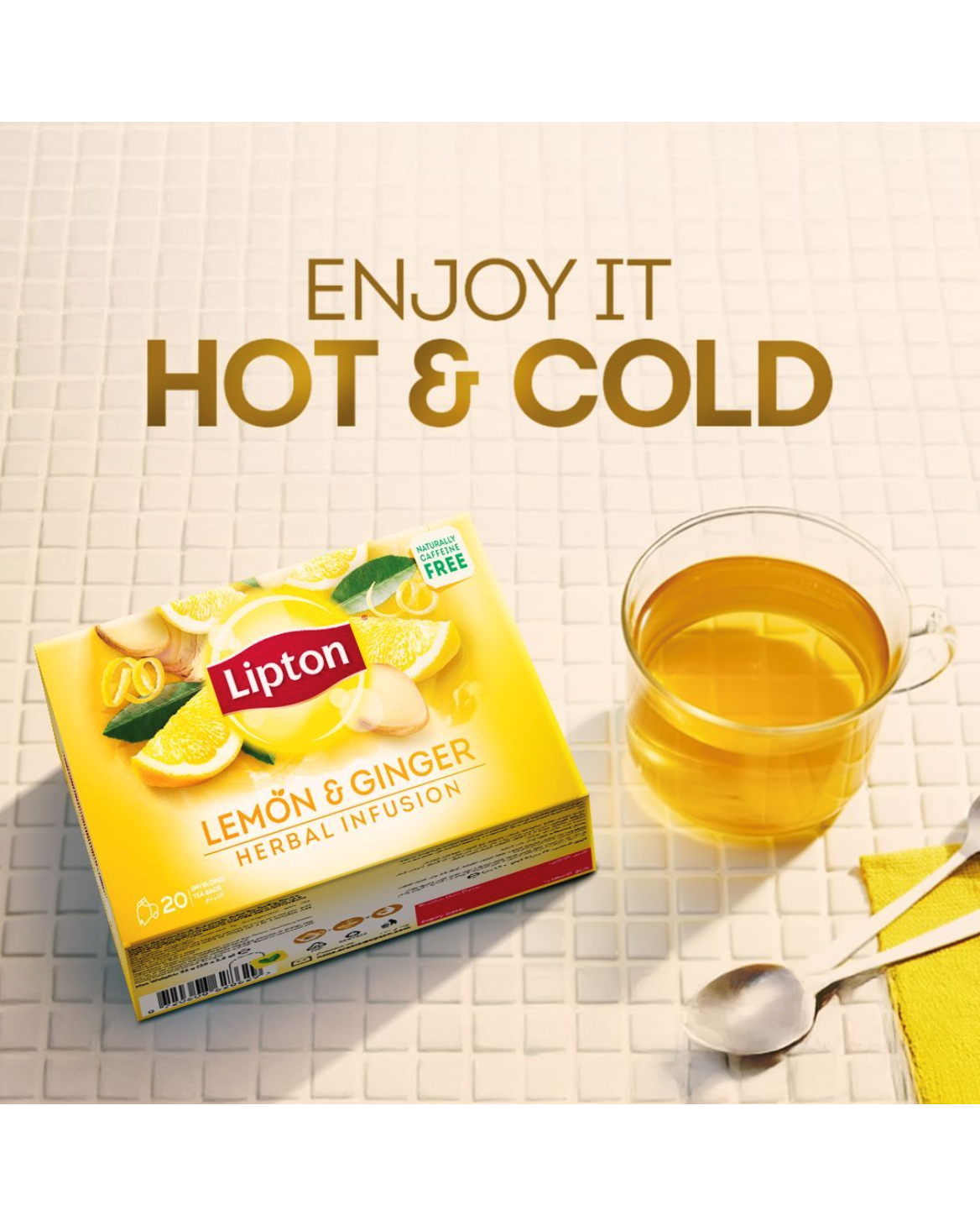 Lipton Lemon & Ginger Herbal Infusion 20 Tea Bags