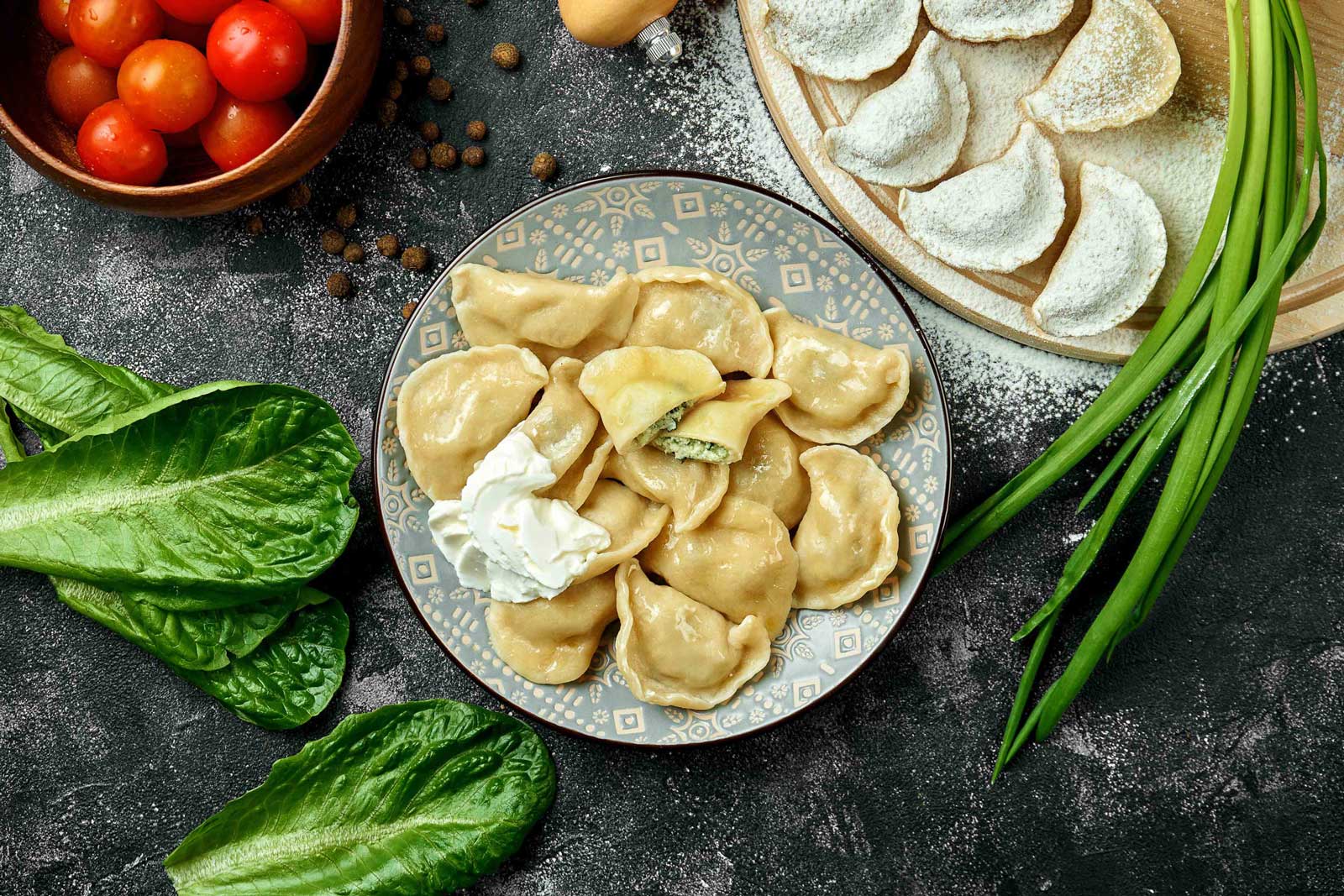 Varenyky au fromage frais et aux herbes