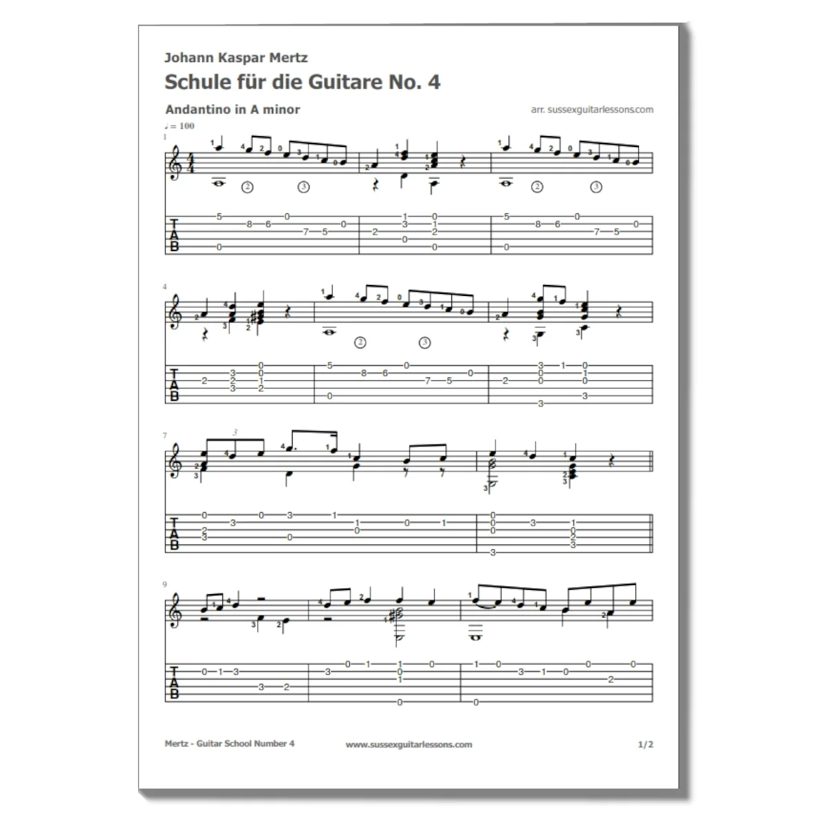 Johann Kaspar Mertz School For Guitar