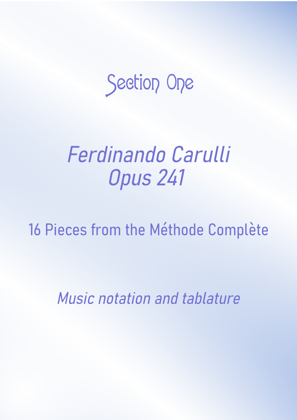 Ferdinando Carulli Opus 241 Part Two