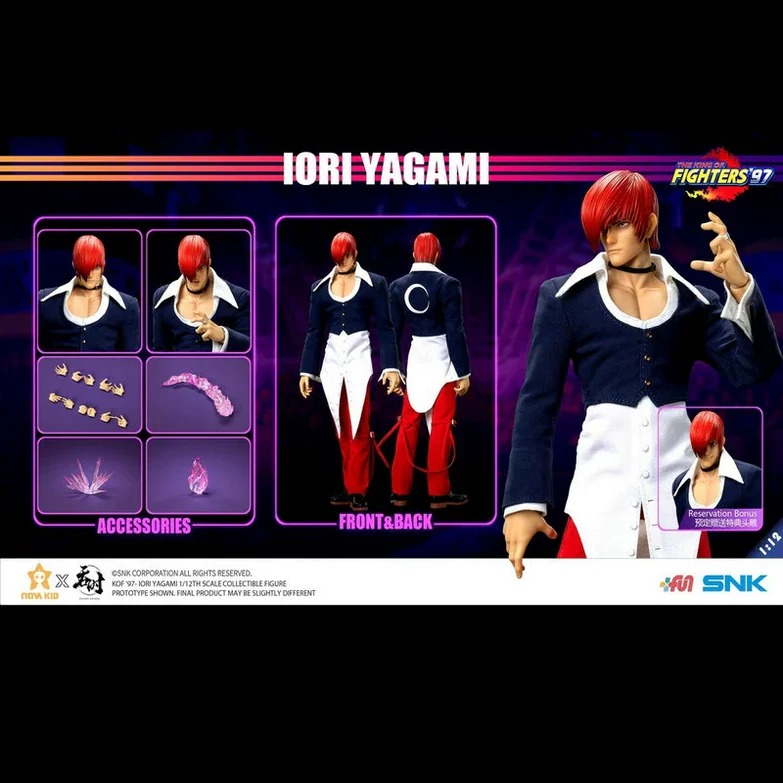 In stock! TUNSHI STUDIO TS-XXZ-008 KOF '97 IORI YAGAMI 1/12 Action Figure