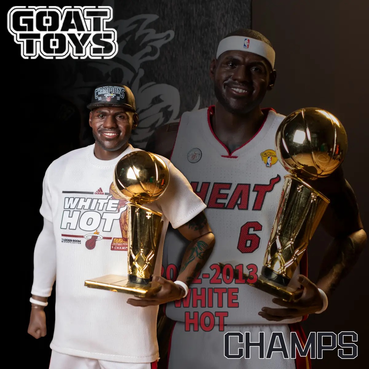 Pre Order! Goat Toys Studio - NBA 1/6 LeBron James 13 Heat Championship Set Deluxe Ver
