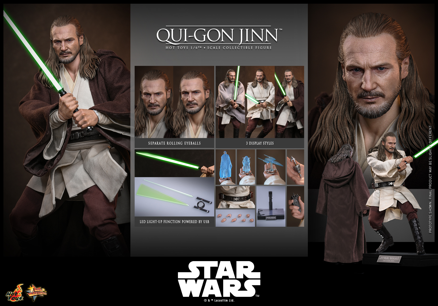 Pre order! Hot Toys MMS880 Qui-Gon Jinn Star Wars The Phantom Menace 1/6th Scale Collectible Figure