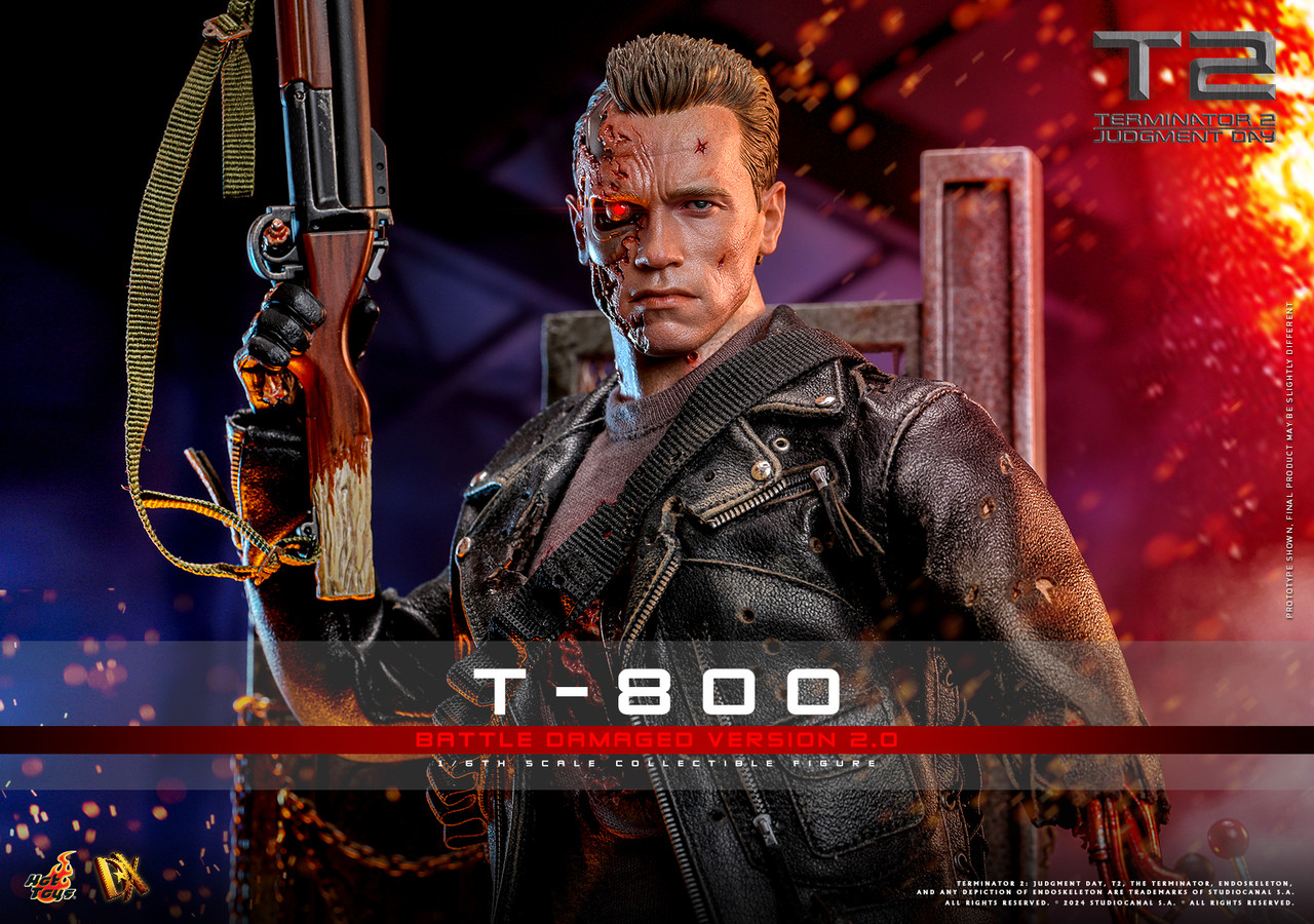 In stock! Hot Toys DX46 1/6 Terminator 2 Judgment Day T-800 Battle Damaged 2.0