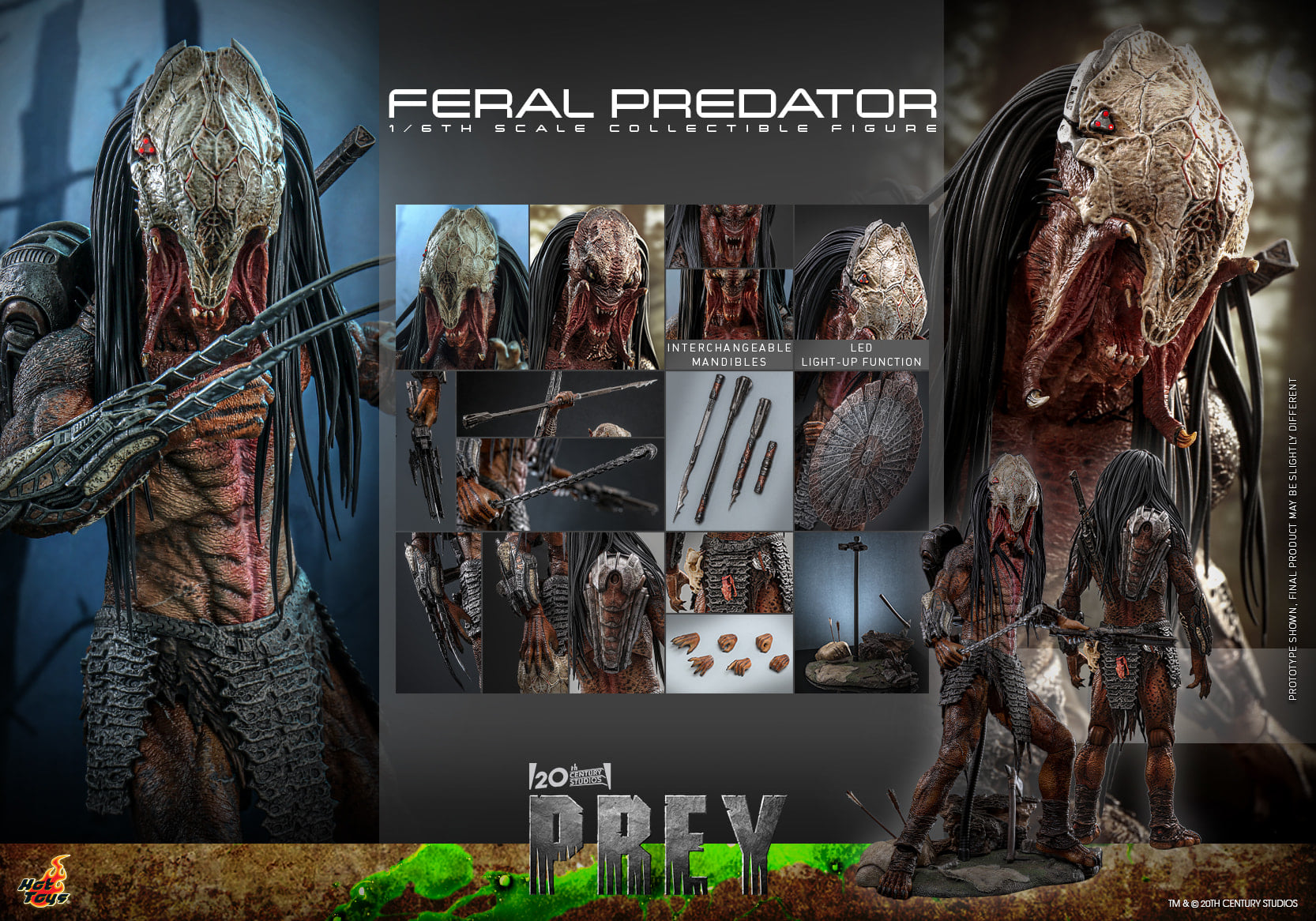 In Stock! HotToys 1/6 TMS114 Feral Predator 1/6 Figure