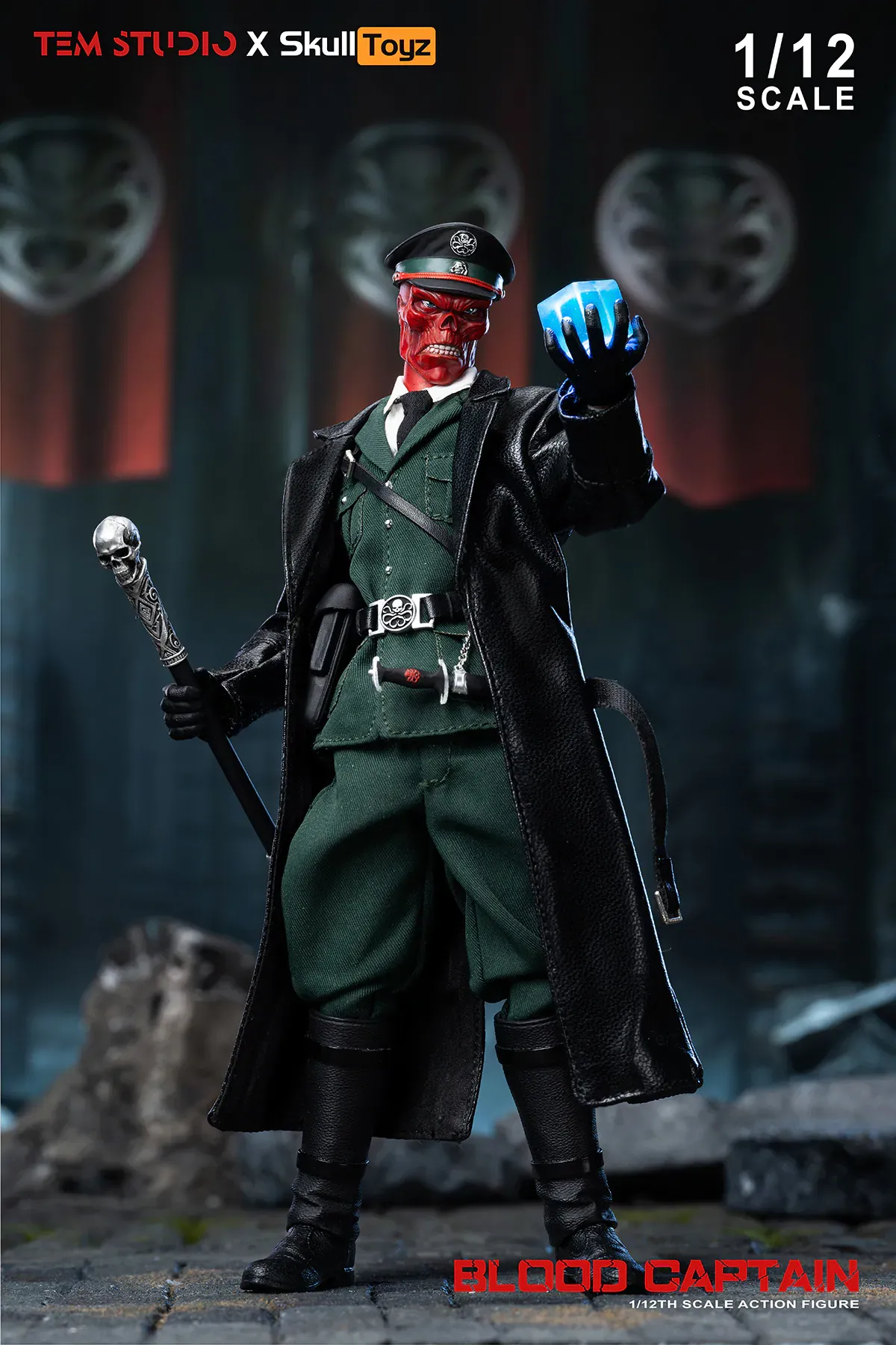 Pre order! TEM STUDIO x Skull Toyz TEMS007A Blood Captain Green uniform Ver. Action Figure 