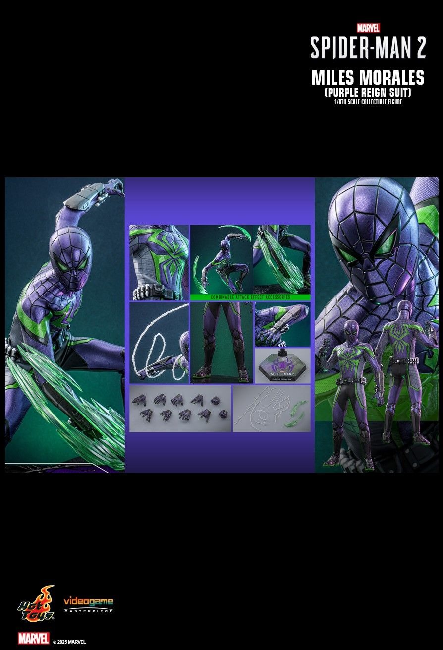 In Stock! Hot Toys Spider-Man 2 Miles Morales (Purple Reign Suit) VGM68 Marvel's 1/6 scale Collectible Figure