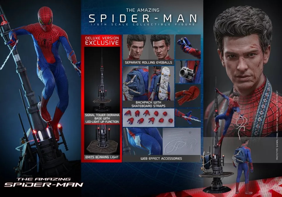 In stock! Hot Toys Deluxe MMS772 The Amazing Spider-Man 1/6 Action Figure Spiderman