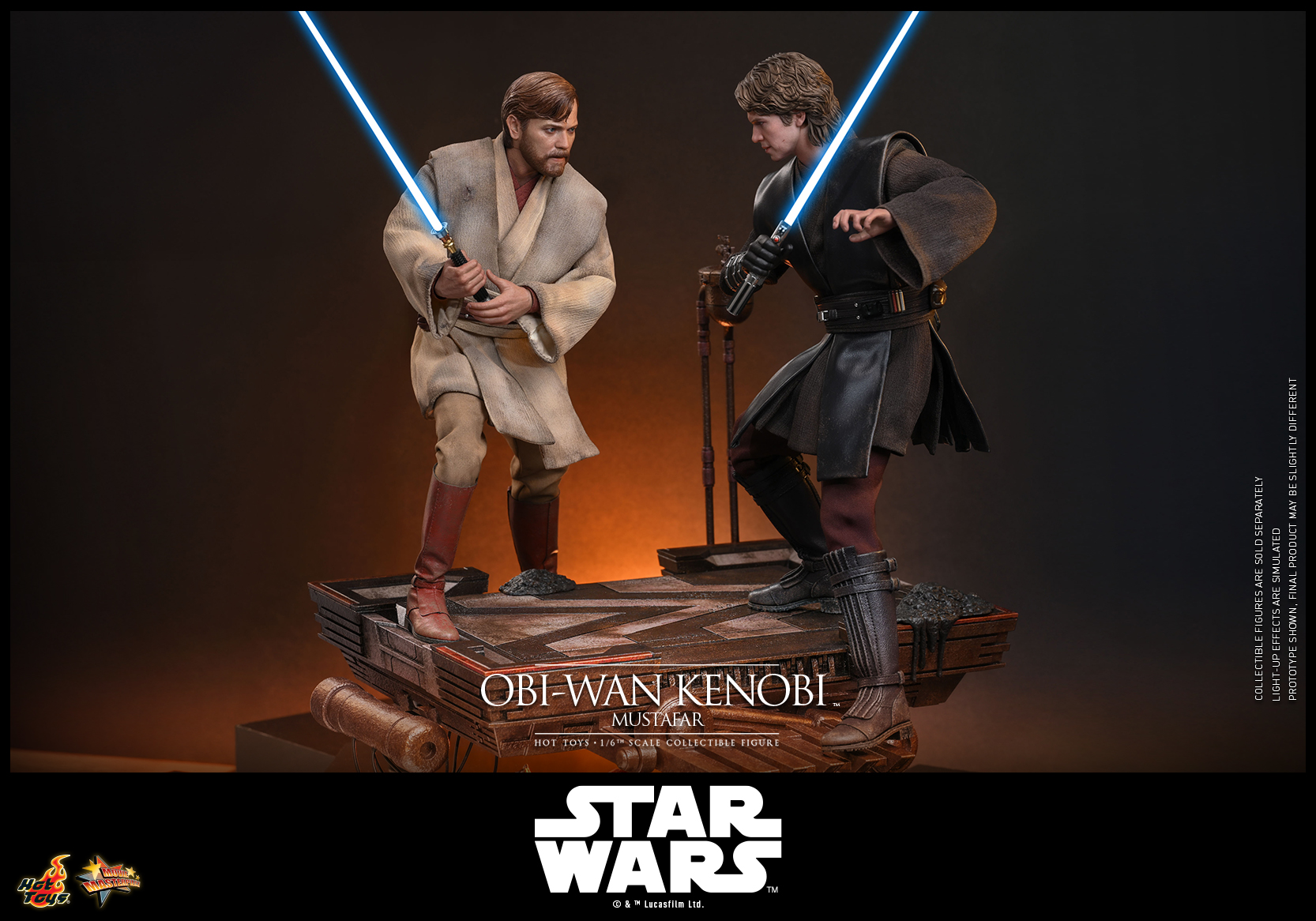 Discount bundle! Hot Toys Anakin Skywalker + Obi-Wan Kenobi (Mustafar) Star Wars: Revenge of the Sith 1/6 scale Collectible Figure