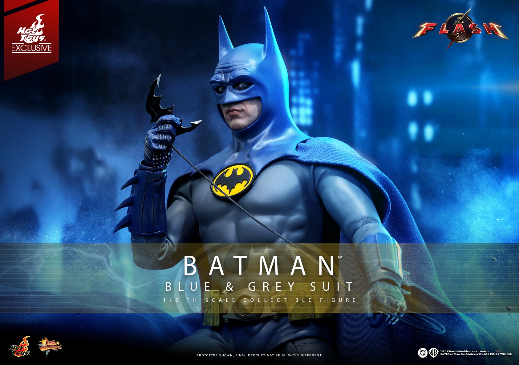In stock! Hot Toys MMS834 The Flash: Batman (Blue & Grey Suit) 1/6 Scale Collectible Figure