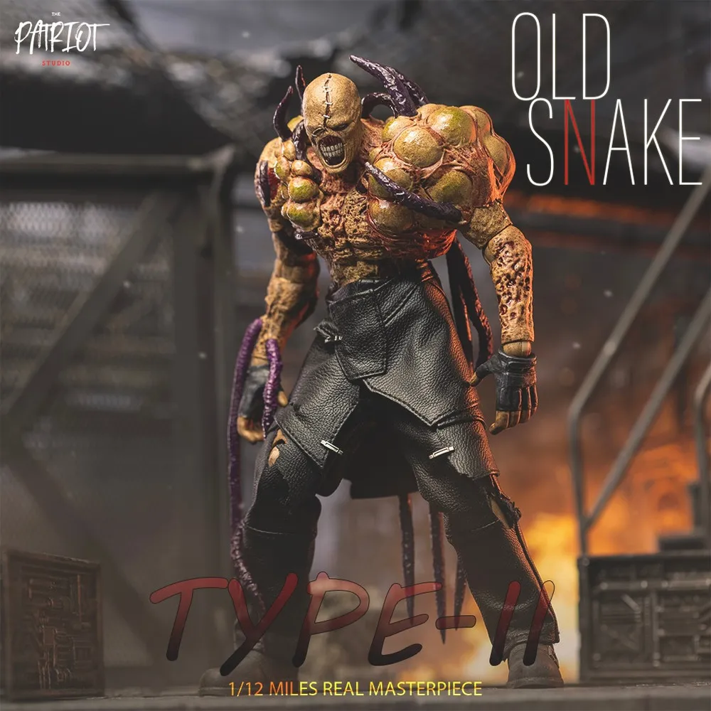 Pre-order! Patriot Studio PA020B Old Snake Type-II Black Leather Jacket on Lower Body 1/12 Scale Action Figure