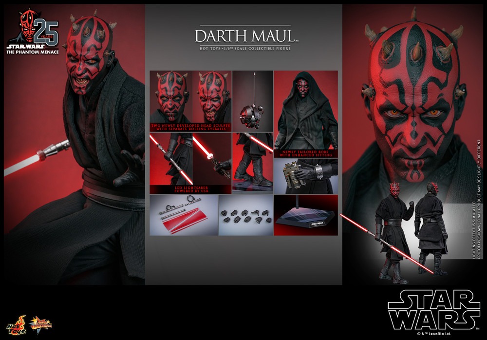 In Stock! Hot Toys MMS748 1/6 Darth Maul Figure Star Wars Episode I: The Phantom Menace