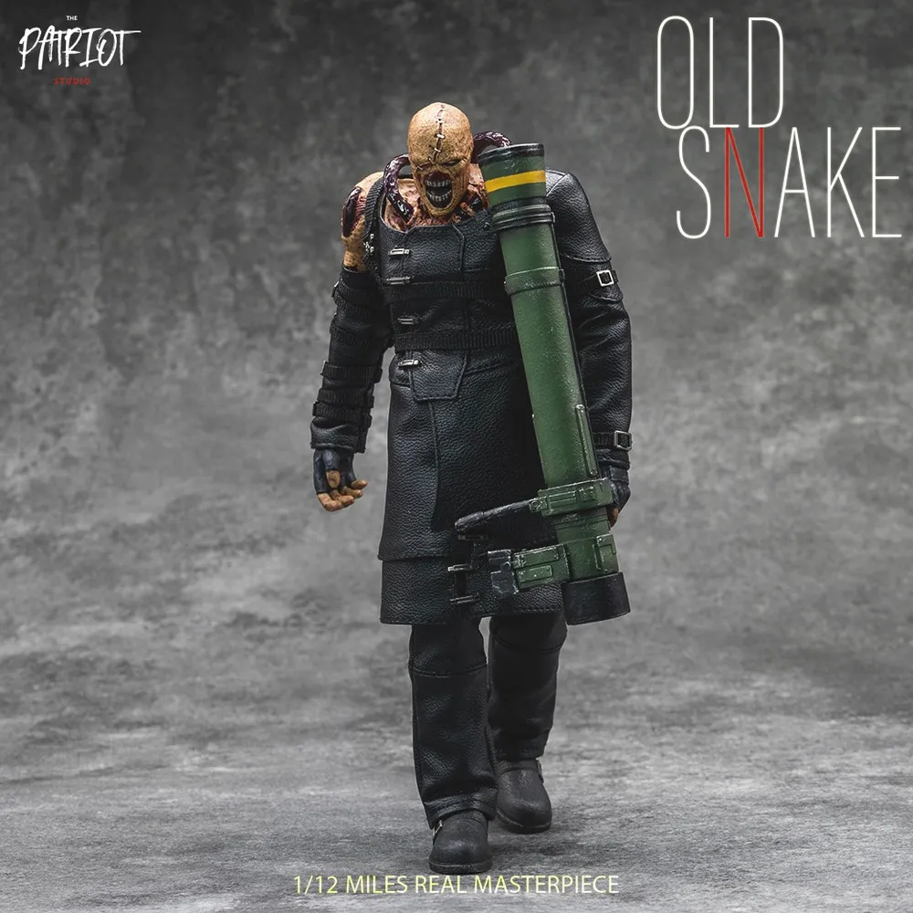 Pre-order! Patriot Studio PA020A Old Snake Type-I All-Black Leather Jacket 1/12 Scale Action Figure