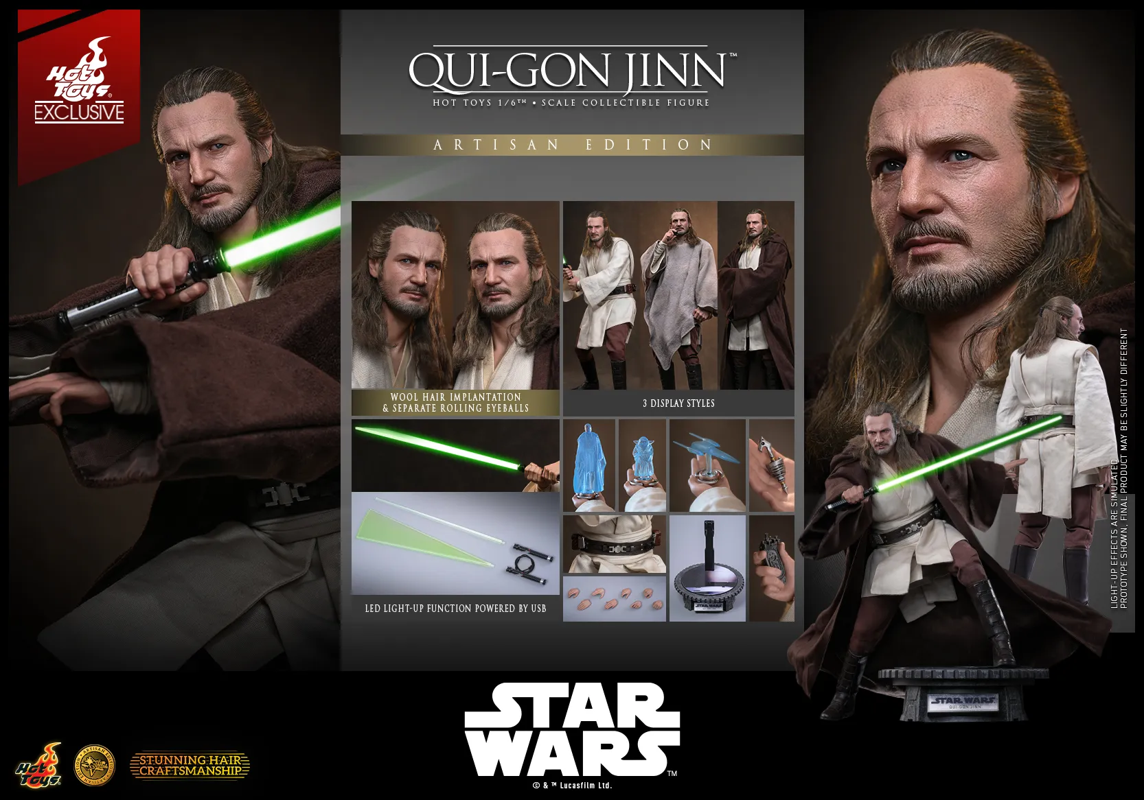Pre order! Hot Toys MMS881AE Qui-Gon Jinn (Artisan Edition) Star Wars The Phantom Menace 1/6th Scale Collectible Figure