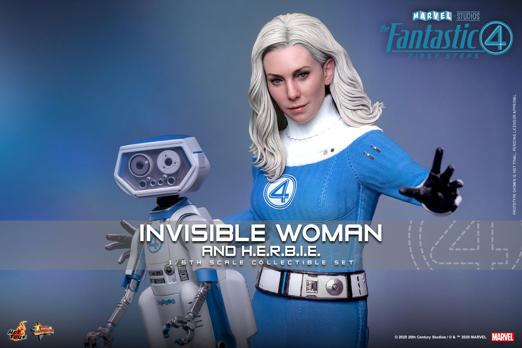 Pre order! Hot Toys MMS824 The Fantastic Four: First Steps 1/6th scale Invisible Woman and H.E.R.B.I.E. Collectible Set