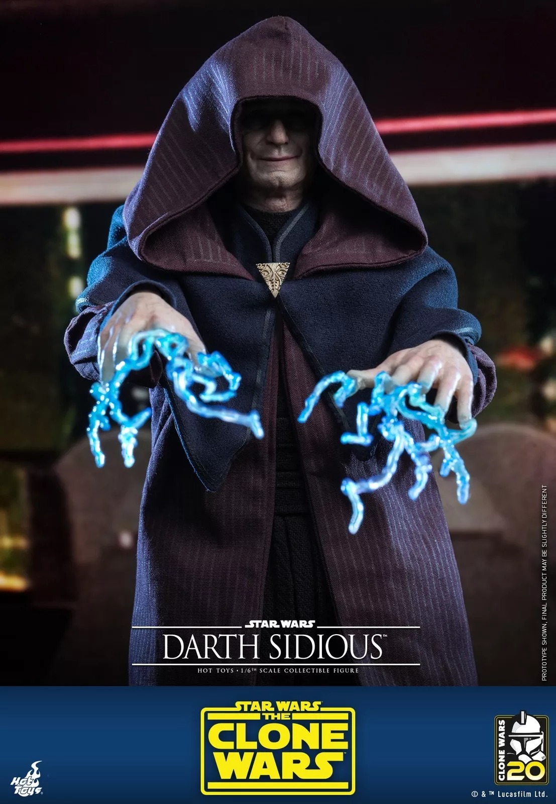 Hot Toys TMS102 Star Wars The Clone Wars Darth Sidious 1/6 Figure