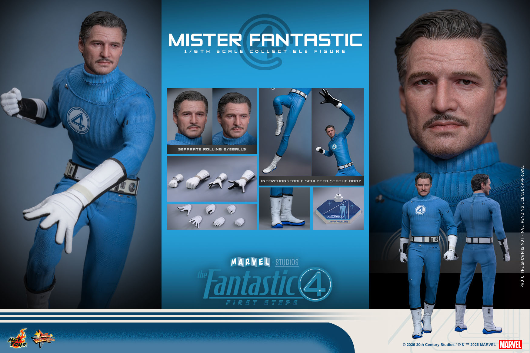 Pre order! Hot Toys MMS821 The Fantastic Four: First Steps 1/6th scale Mister Fantastic Collectible Figure