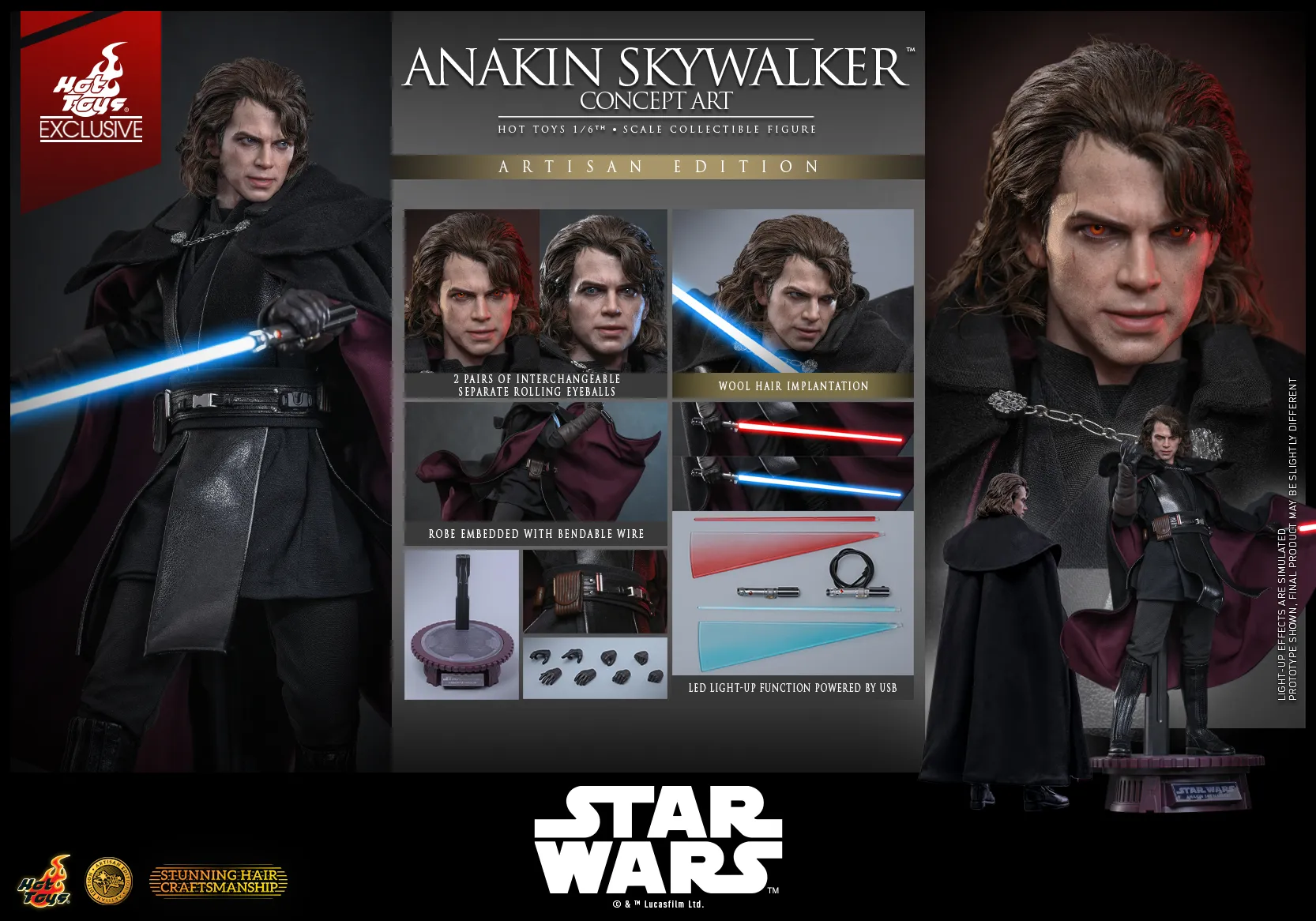 Pre order! Hot Toys MMS882AE Anakin Skywalker (Concept Art) (Artisan Edition) Star Wars Revenge Of The Sith 1/6th Scale Collectible Figure