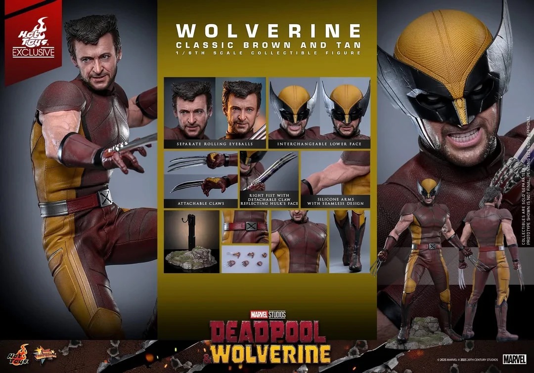 In stock! Hot Toys MMS831 Deadpool & Wolverine 1/6th scale Wolverine (Classic Brown and Tan) Collectible Figure [Hot Toys Exclusive]