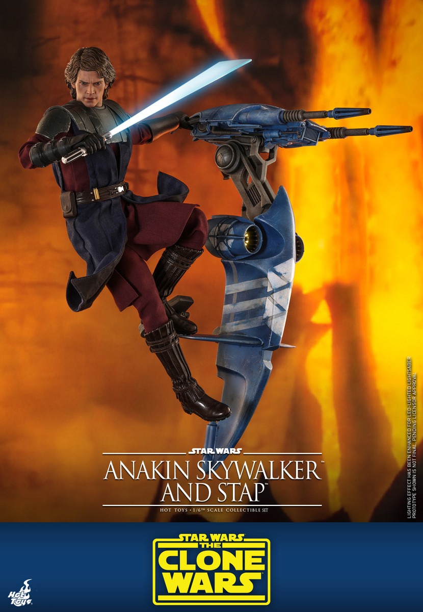 In Stock! Hot Toys TMS020 Anakin Skywalker and Stap Star Wars The Clone Wars Regular