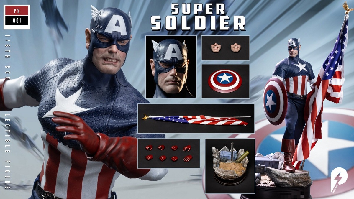 Pre Order! Power Studios PS001 Super Soldier Captain America 1/6 Scale Figure