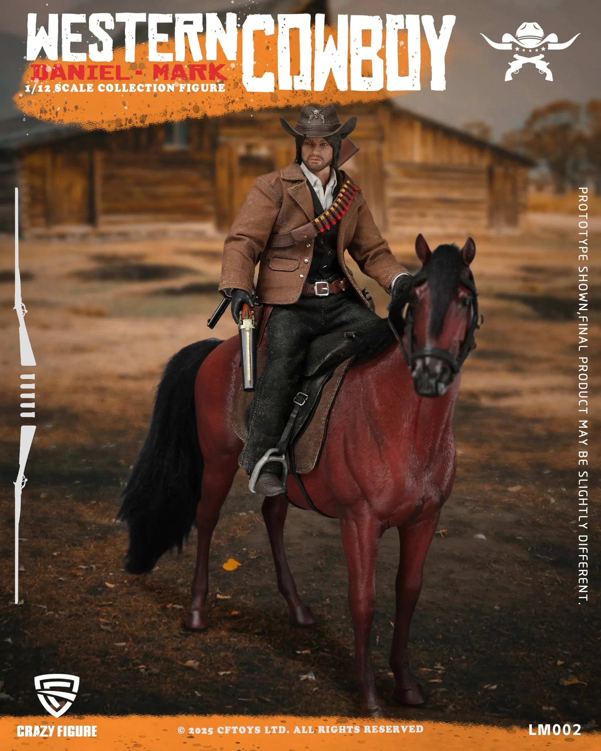 Pre order! CRAZY FIGURE LM002 Deluxe version Western Cowboy Daniel Mark 1/12 Action Figure