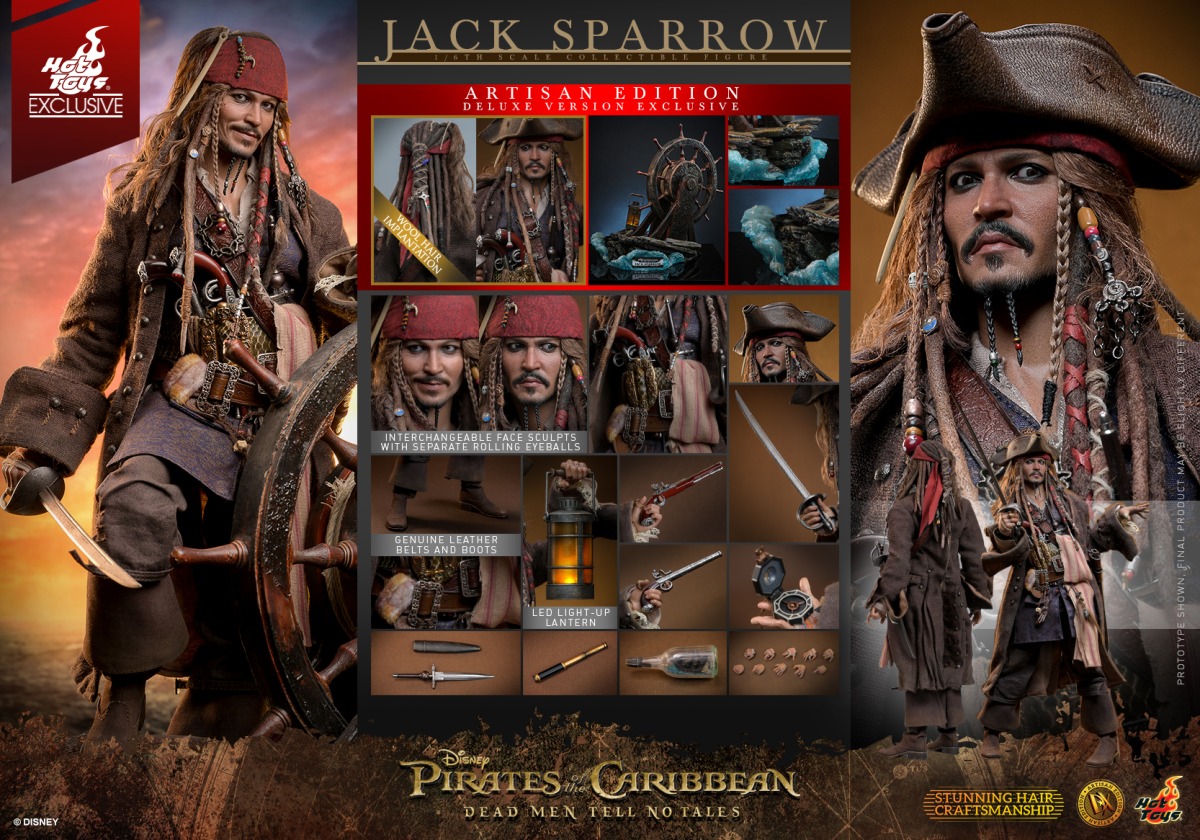 Hot Toys DX39AE Pirates of the Caribbean Dead Men Tell No Tales - 1/6 Jack Sparrow Collectible Figure Artisan Edition Deluxe Version