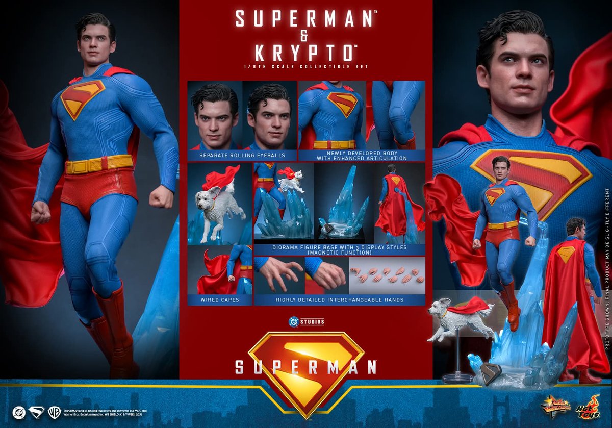 In stock! Hot Toys MMS812 Superman 1/6th Scale Superman & Krypto Collectible