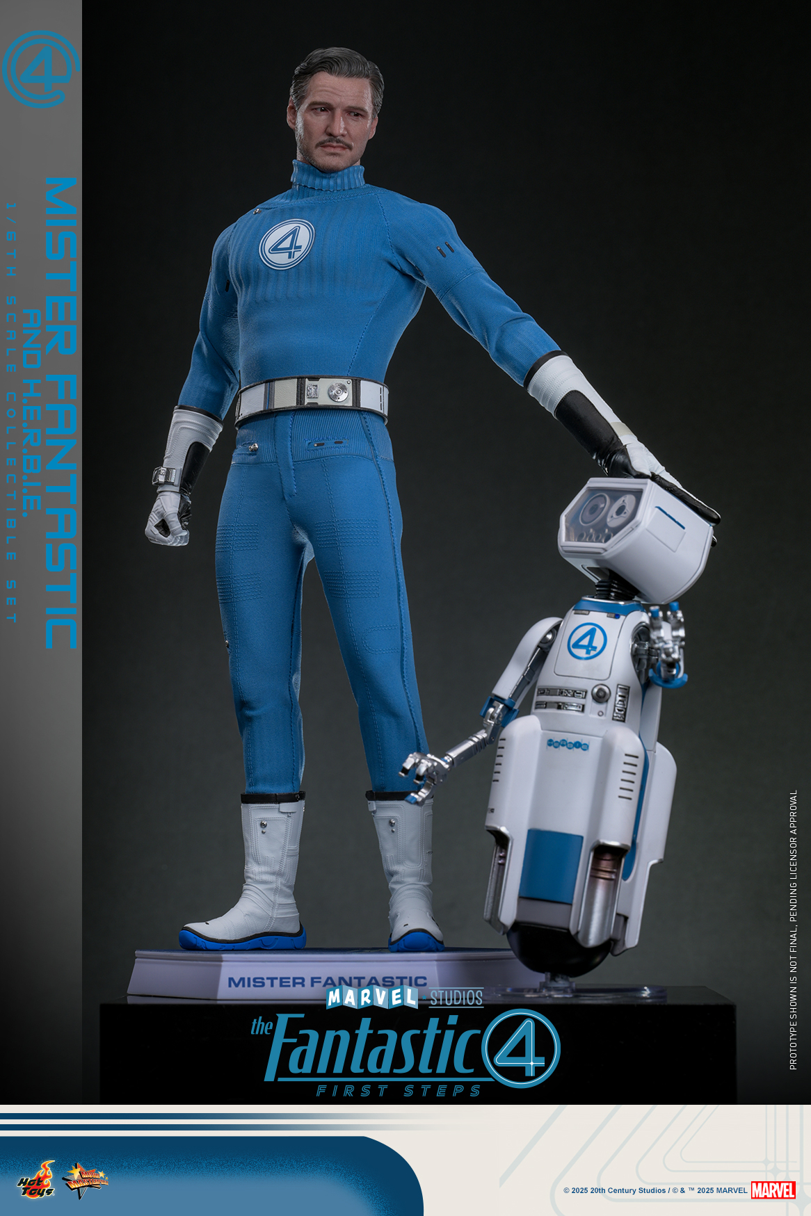 Pre order! Hot Toys MMS822 The Fantastic Four: First Steps 1/6th scale Mister Fantastic and H.E.R.B.I.E. Collectible Set