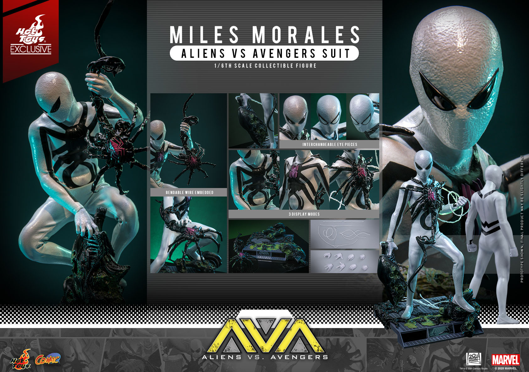 In stock! Hot Toys CMS027 Aliens Vs. Avengers 1/6th scale Miles Morales (Aliens Vs. Avengers Suit) Collectible Figure [Hot Toys Exclusive]