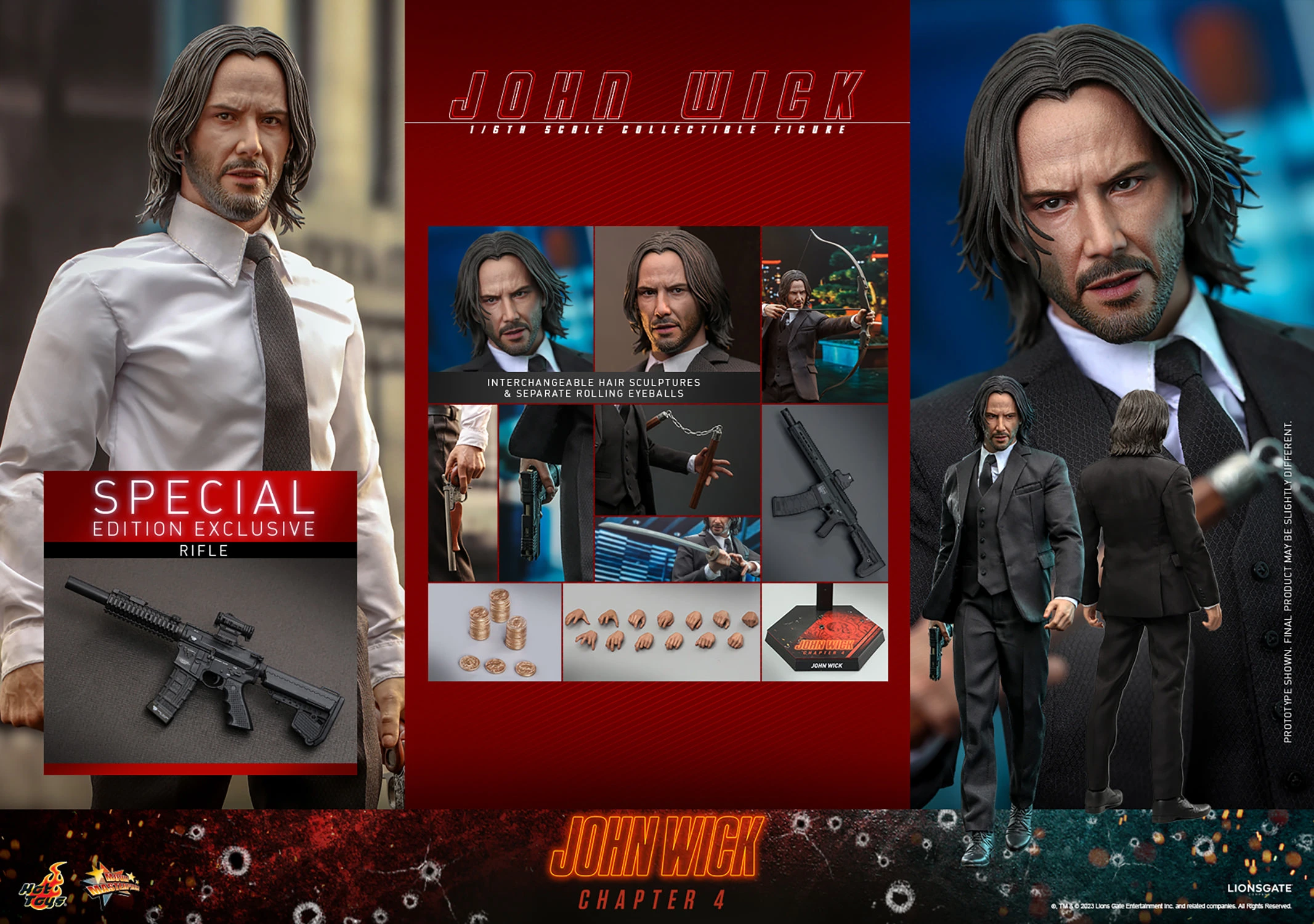 In Stock! Hot Toys MMS729B John Wick Chapter 4: John Wick 1/6 Figure (Special Edition)