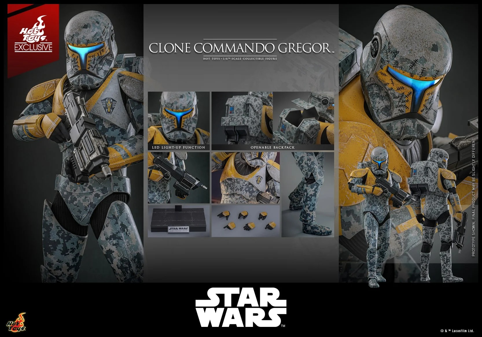 In Stock! Hot Toys TMS155 Clone Commando Gregor Star Wars: The Clone Wars 1/6 Collectible Figure