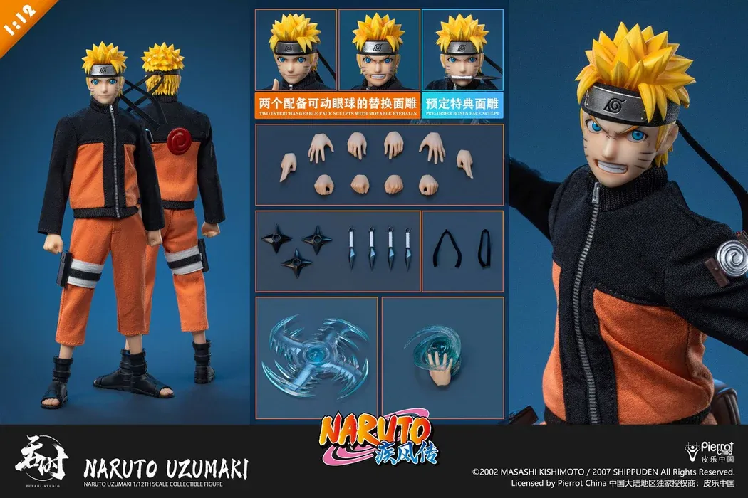 Pre order! TUNSHI STUDIO TS-020 Naruto Uzumaki 1/12 Action Figure