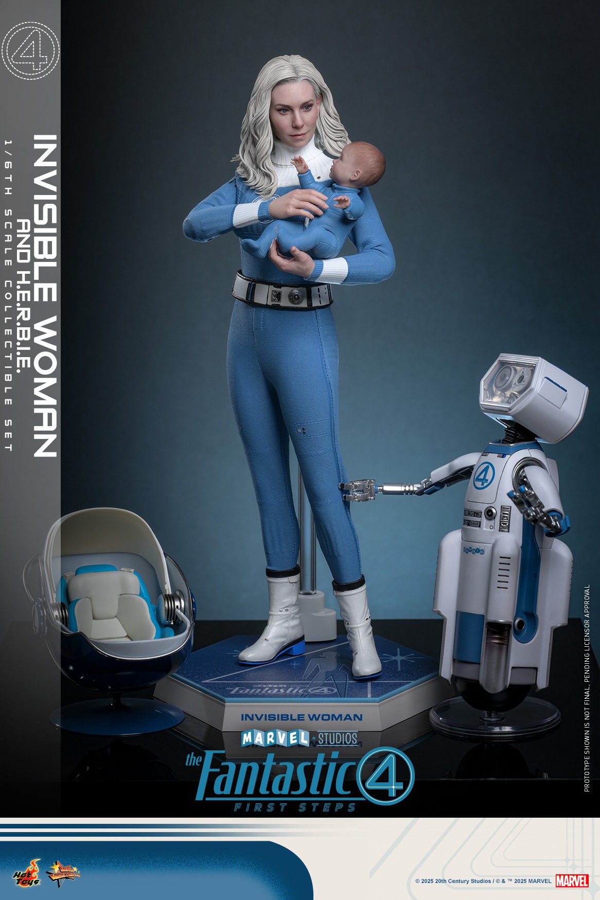 Pre order! Hot Toys MMS824 The Fantastic Four: First Steps 1/6th scale Invisible Woman and H.E.R.B.I.E. Collectible Set