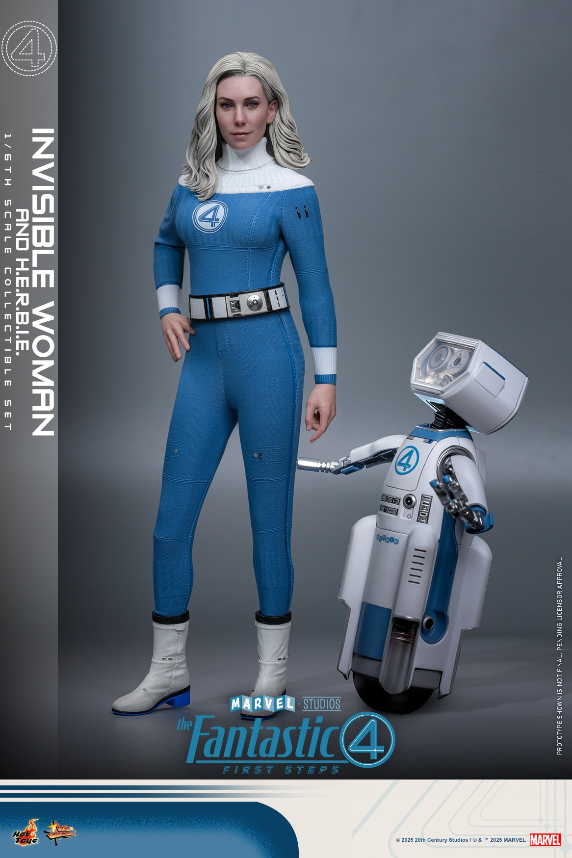 Pre order! Hot Toys MMS824 The Fantastic Four: First Steps 1/6th scale Invisible Woman and H.E.R.B.I.E. Collectible Set